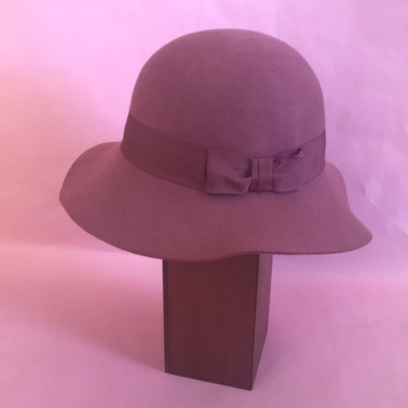 pink wool floppy hat